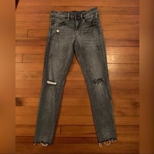 Gray Distressed Skinny Jeans